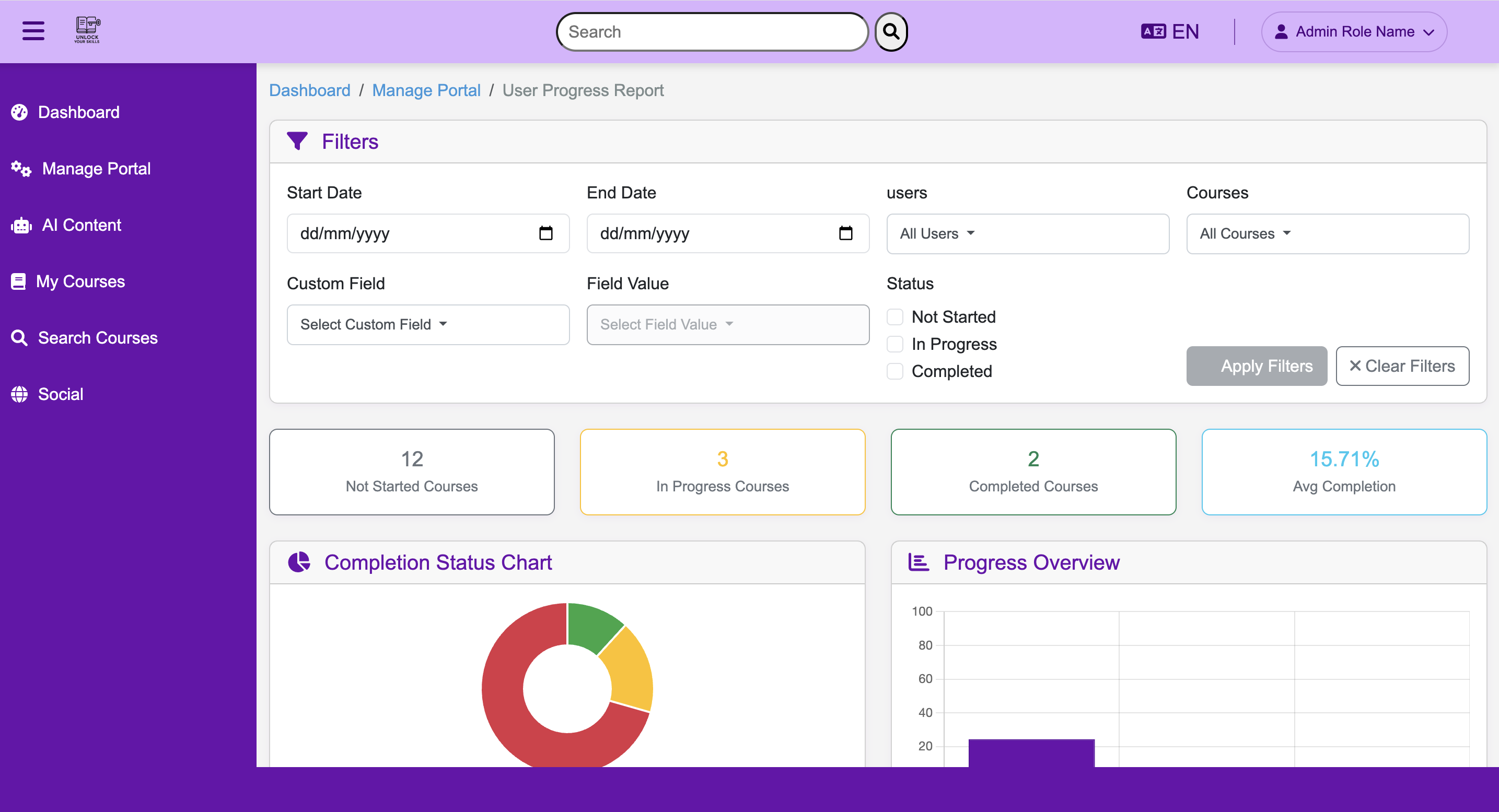 Analytics Dashboard - LMS Reporting and Analytics